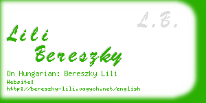 lili bereszky business card